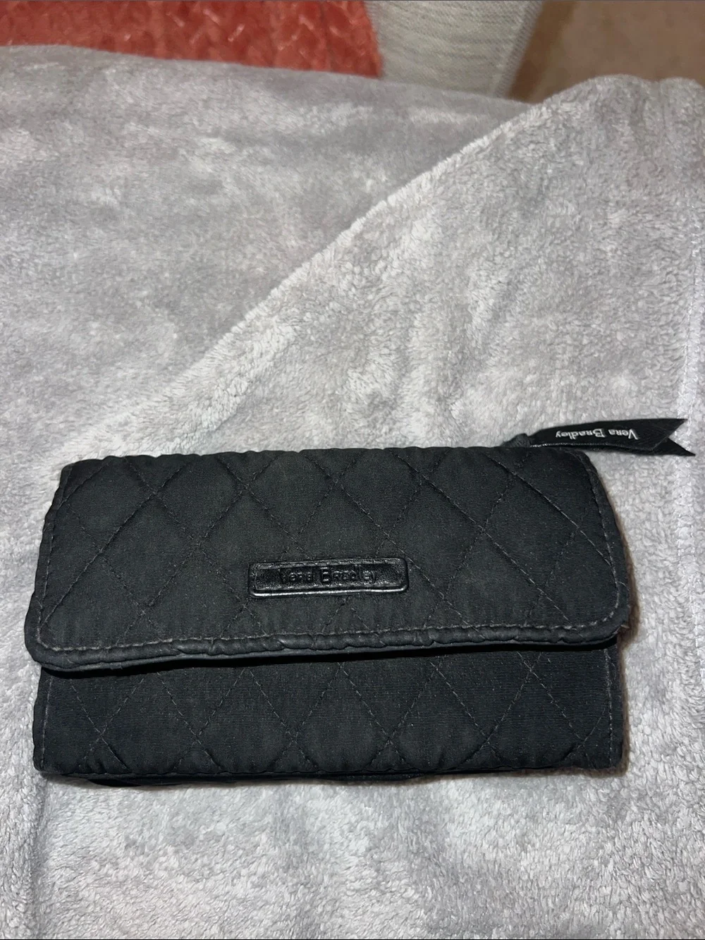 Vera Bradley Black Quilted Trifold Wallet